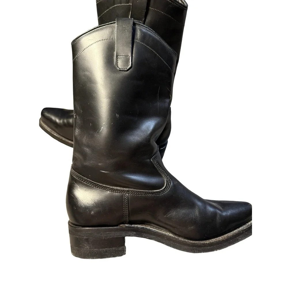 Dayton Black Beauty Motorcycle Boots Vintage - Sz 10.5 Chromexcel Triple-Sole